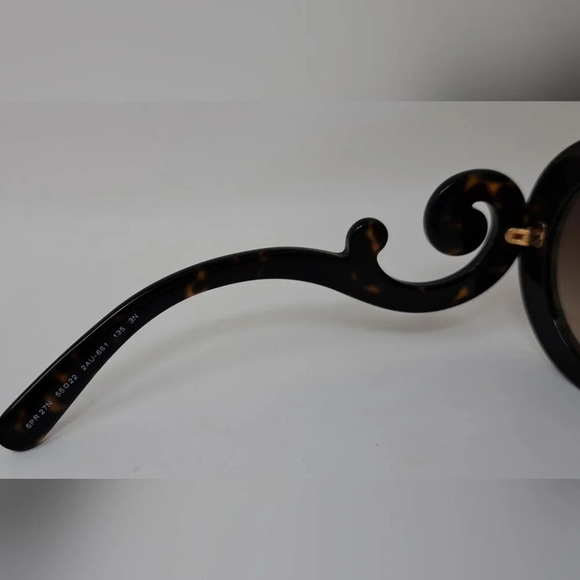 NWT Prada Women's Baroque Sunglasses Tortoise Round SPR 27N 2AU-6S1 55-22-135 - Picture 5 of 16